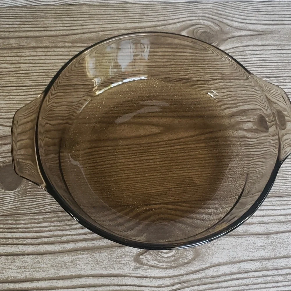 Vintage ambar glassbake yellow daisys print casserole